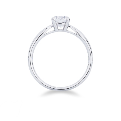 Bague solitaire avec diamant 0.90 carat en or blanc 18Kt