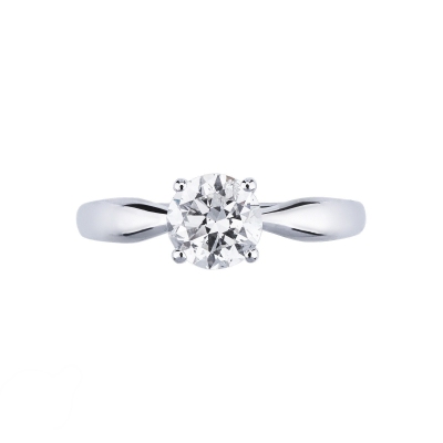 Bague solitaire avec diamant 1.00 carat en or blanc 18Kt