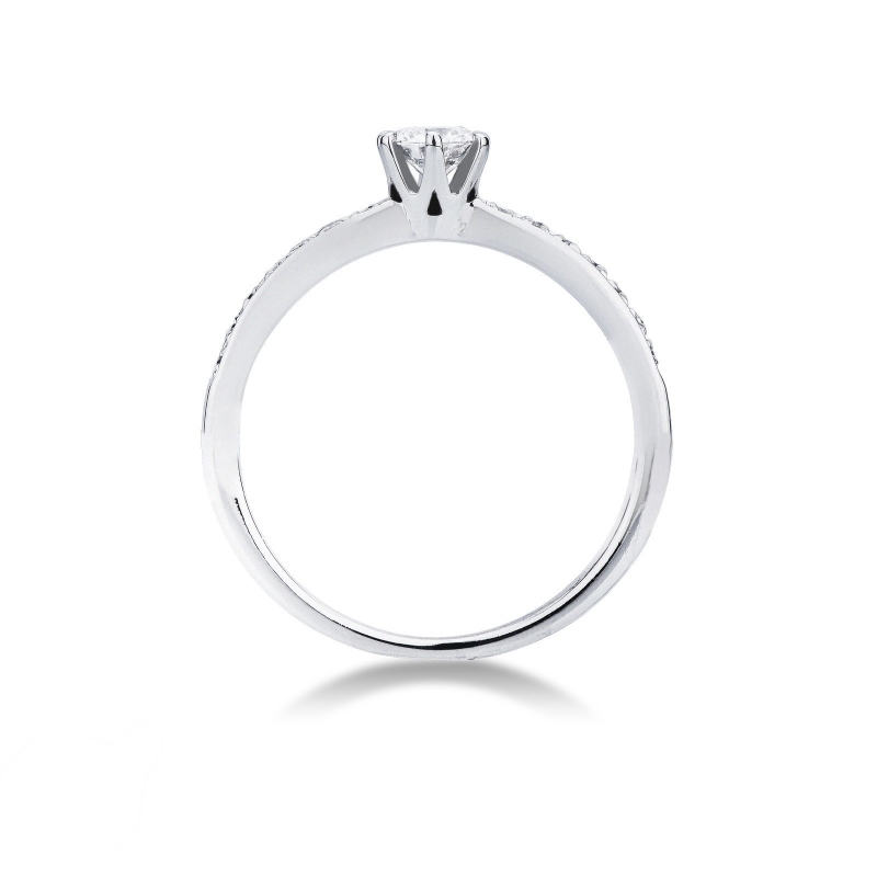 Bague solitaire en or blanc 18 carats avec diamants de 0,30 ct