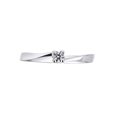 Bague de fiançailles en or blanc 18k avec diamant 0.10 ct