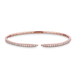 Bracelet ressort en or rose 18k avec diamants brillants