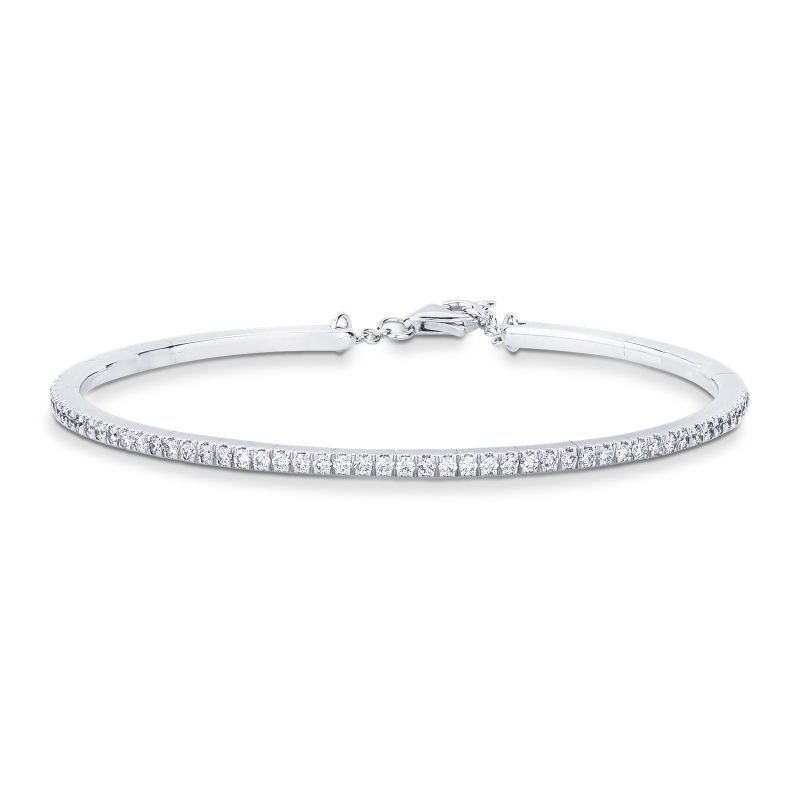 Bracelet en or blanc 18k avec diamants et fermoir sécurisé