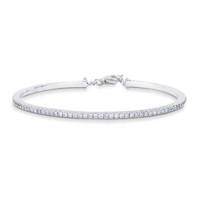 Bracelet en or blanc 18k avec diamants et fermoir sécurisé