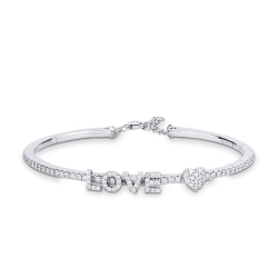 Bracelet rigide LOVE et diamants