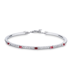 Bracelet en or blanc 750 rubis et diamants
