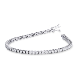 Bracelet rivière de diamants blancs or blanc 18k 