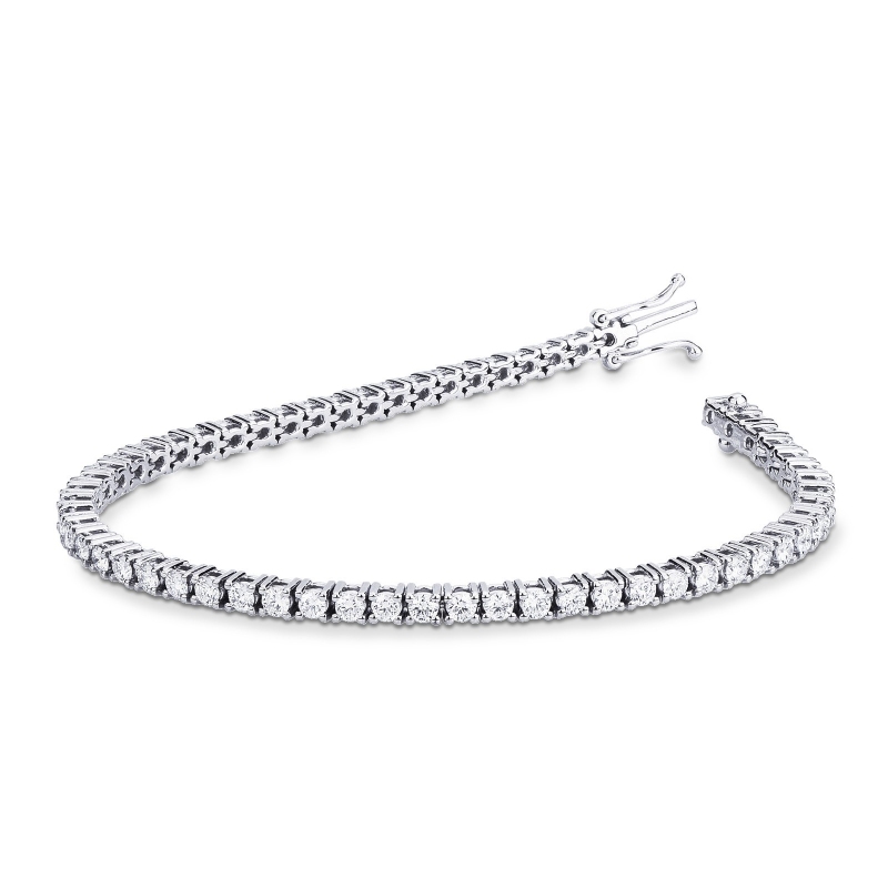 Bracelet rivière de diamants blancs or blanc 18k 