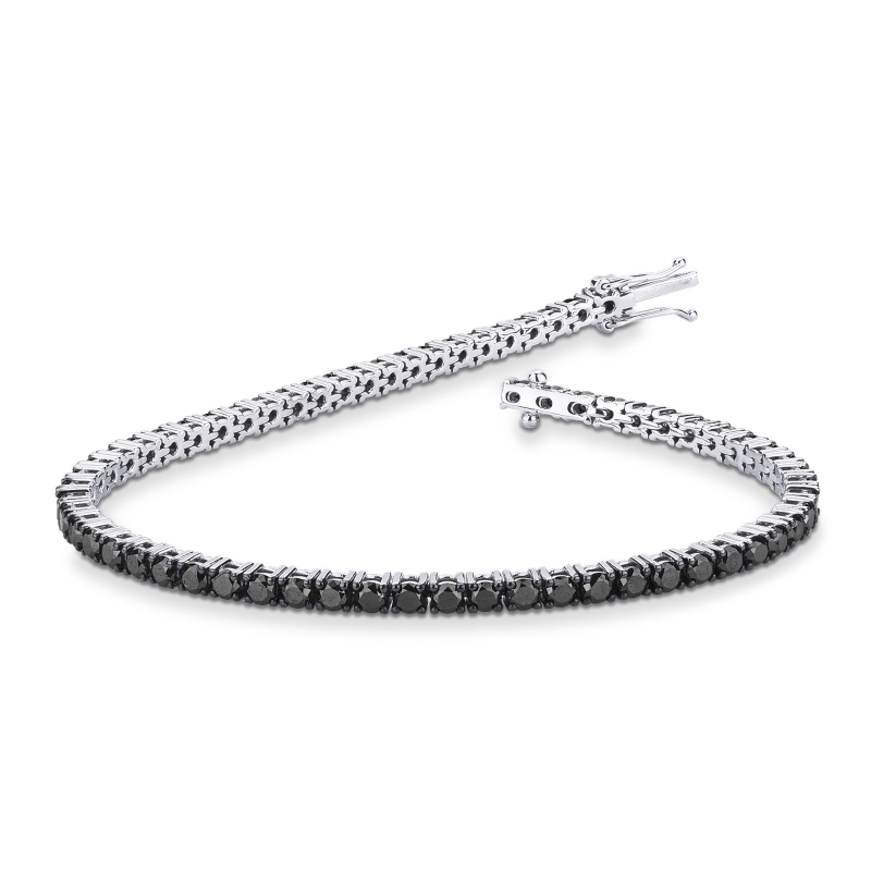 Bracelet Tennis en Or 750 avec Diamants Noirs