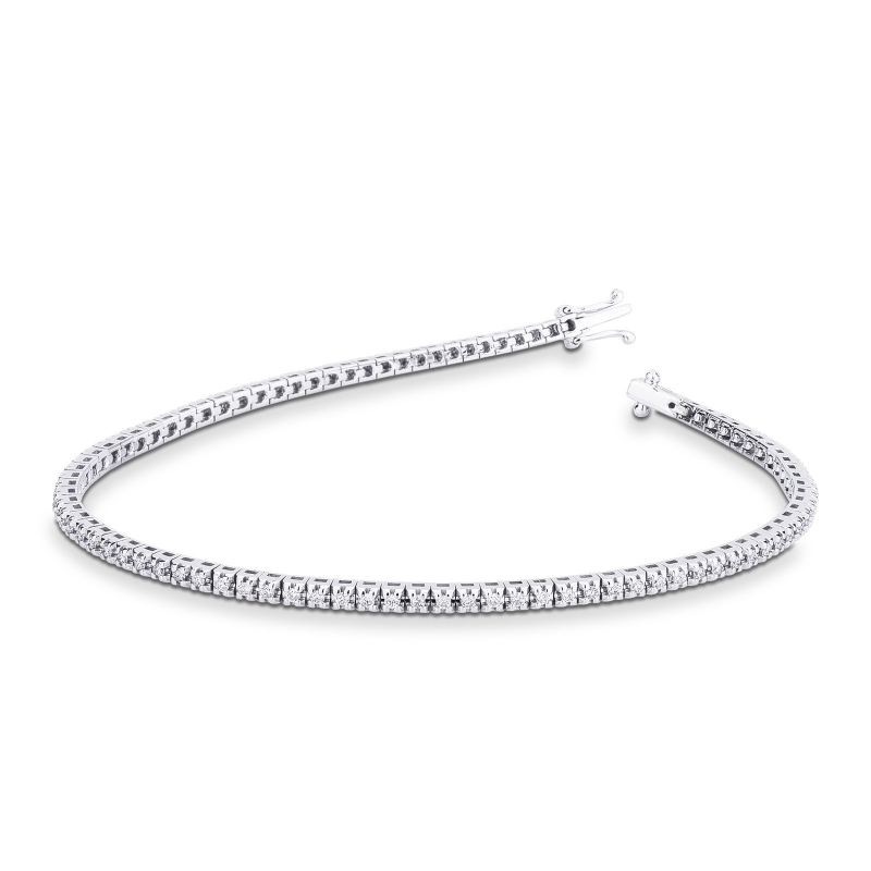 Bracelet tennis en or blanc 18k avec diamants 