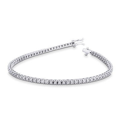 Diamant tennis bracelet or blanc 18k