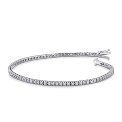 Bracelet tennis en or blanc 18k avec diamants total 0.90 ct