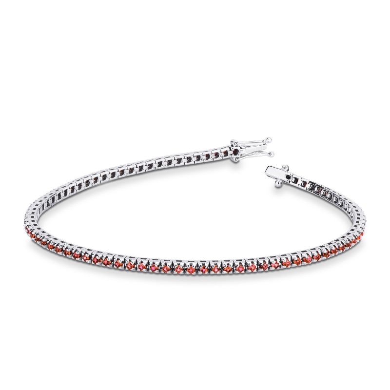 Bracelet Tennis en or blanc 18 carats avec des rubis de 0,01 ct