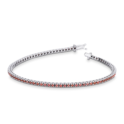Bracelet Tennis en or blanc 18 carats avec des rubis de 0,01 ct