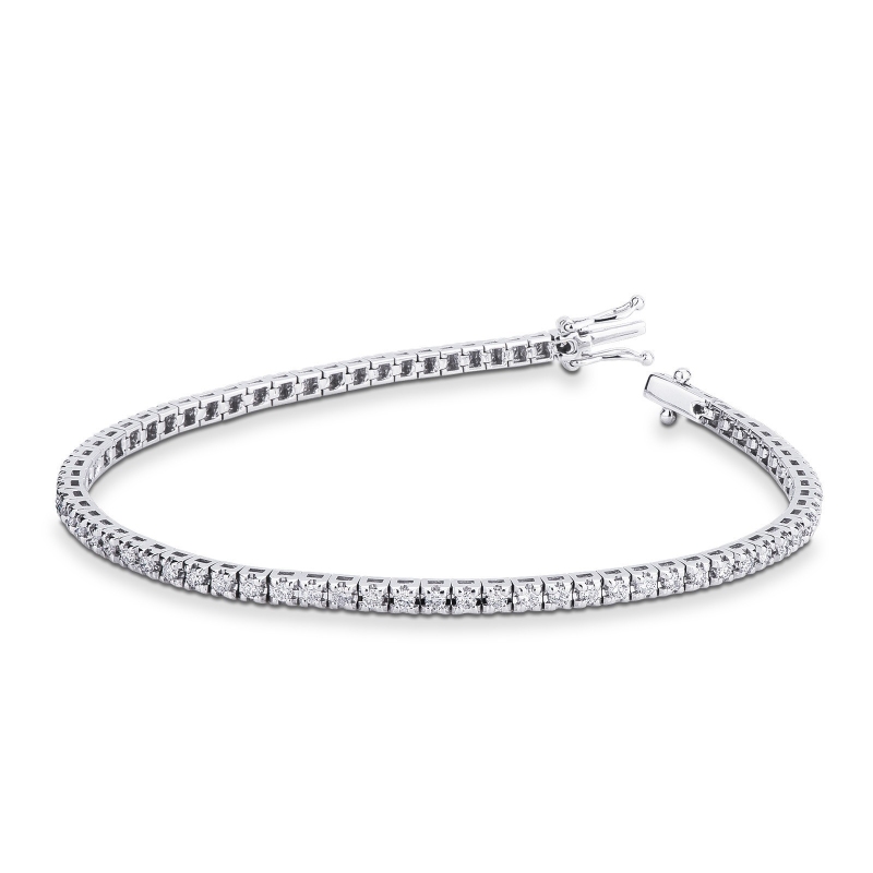 Bracelet rivière de diamants or blanc 750 