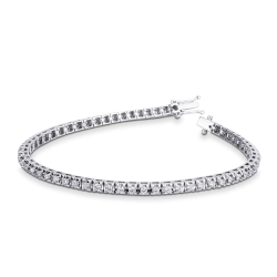 Bracelet modèle tennis en or blanc 18k et diamants
