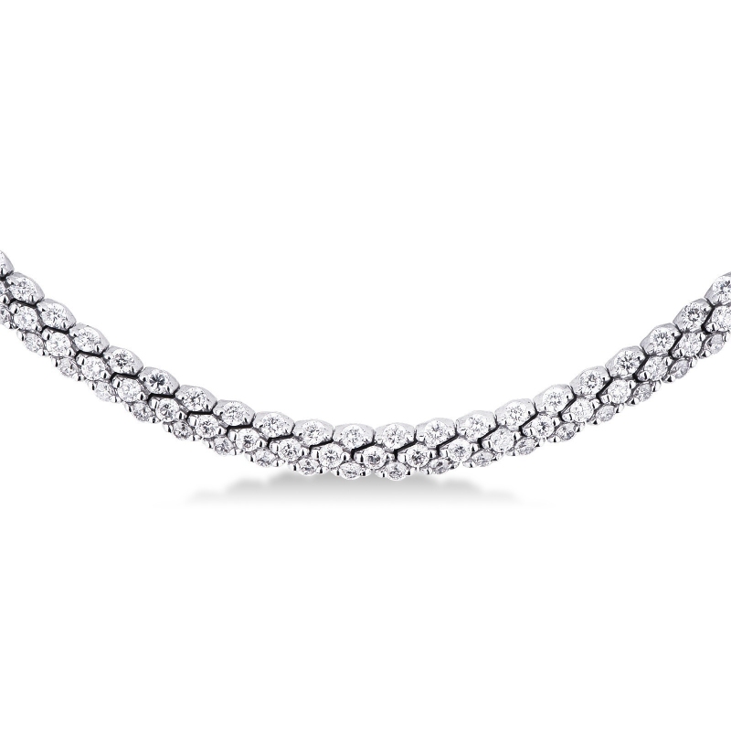 Collier tennis en or blanc 18k avec diamants 3,50 mm