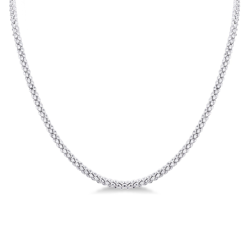 Collier tennis en or blanc 18k avec diamants 3,50 mm