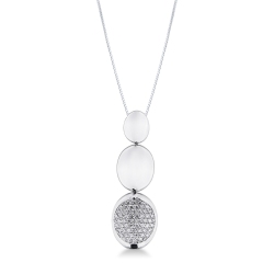Collier en or blanc 18 ct avec ovales et diamants