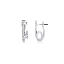 Boucles d'oreilles en or blanc 750 avec diamants design