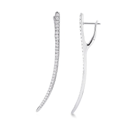 Boucles d’oreilles en or blanc 18k avec rangée de diamants