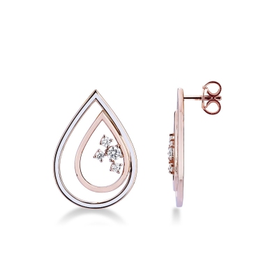 Boucles d’oreilles goutte en or 18k avec diamants