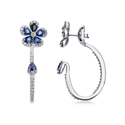 Boucles d'oreilles saphir bleu et diamant