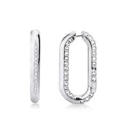 Boucles d'oreilles en or blanc 18 carats avec diamants