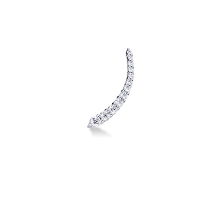 Boucle d'oreille mono en or blanc 18k sertie de diamants, Gauche