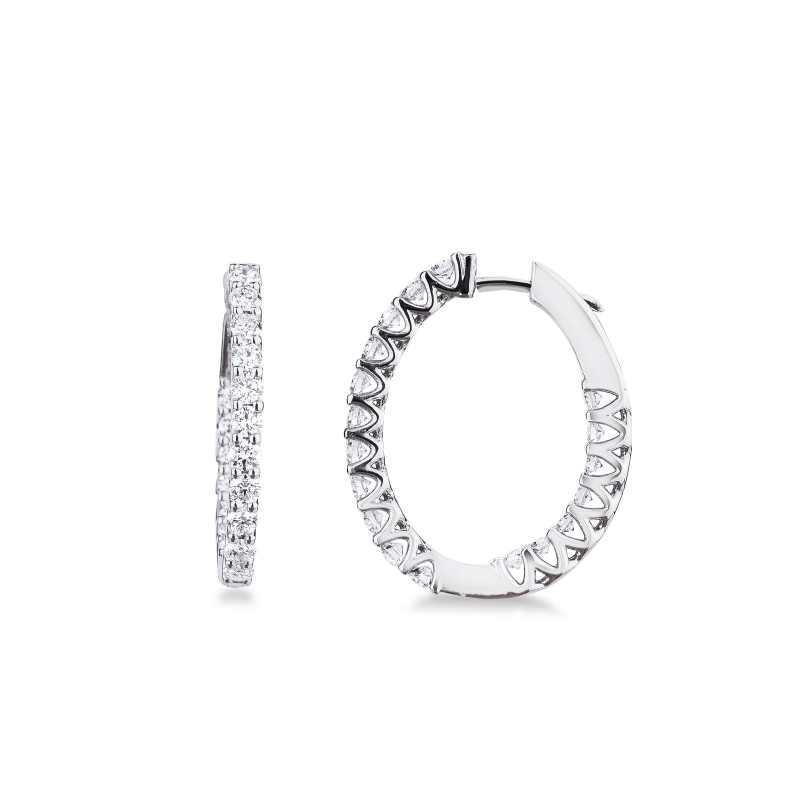  Boucles d'oreilles en or blanc 18 ct avec diamants