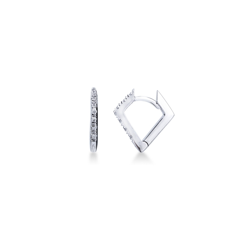 Boucles d'oreilles en or blanc 18ct avec diamants 