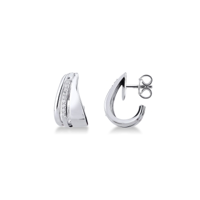 Boucles d’oreilles en or blanc 18 carats avec diamants