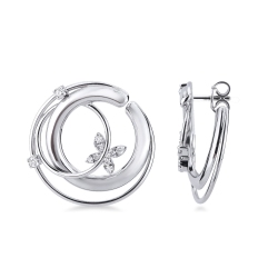 Boucles d'oreilles Lysandra en or blanc 18 carats avec diamants