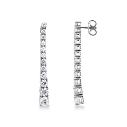 Boucles d’oreilles diamants tennis en or blanc 18k dégradé MM35