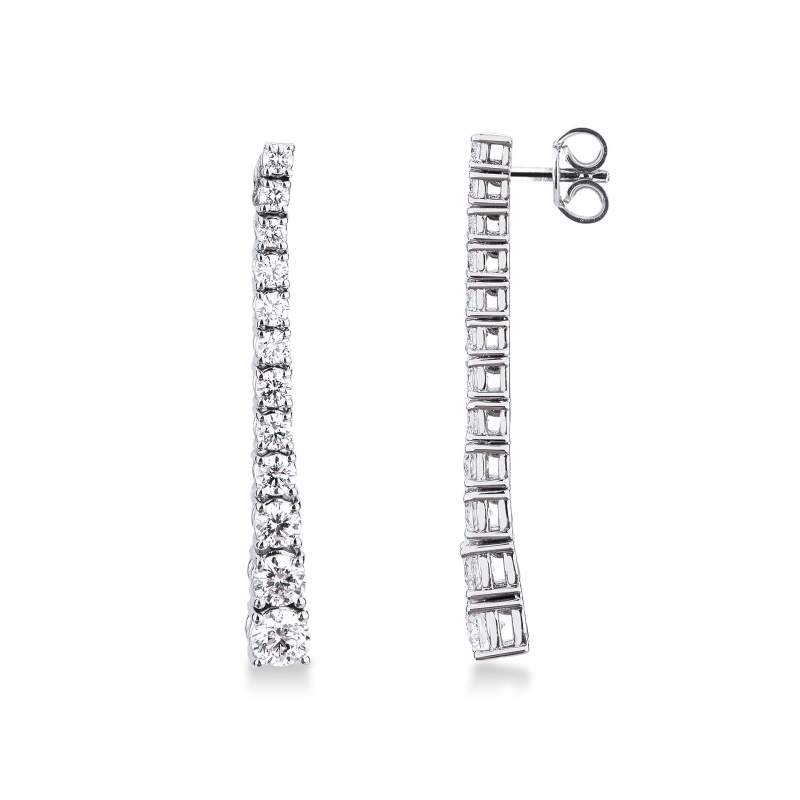 Boucles d’oreilles diamants tennis en or blanc 18k dégradé MM35