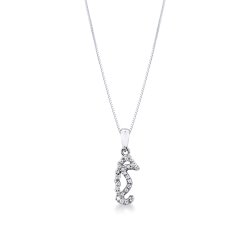 Collier avec pendentif hippocampe en or blanc 18k et diamants