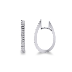 Créoles or blanc pavés de diamants  