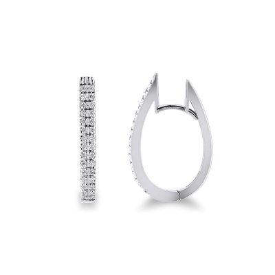 Créoles or blanc pavés de diamants  