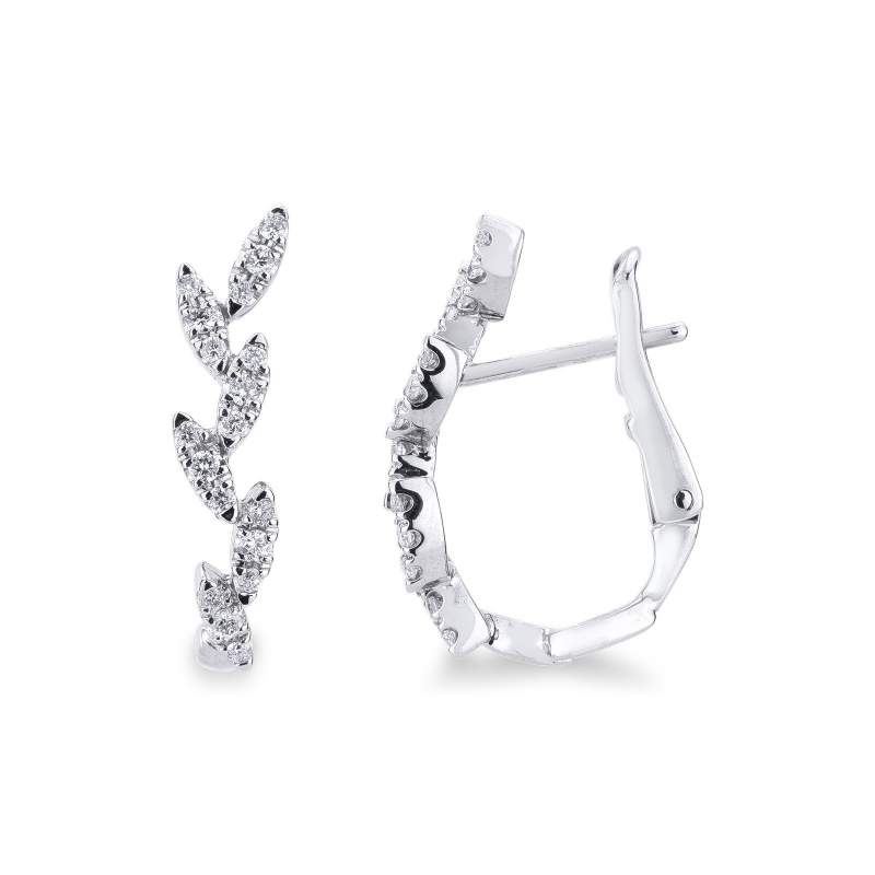 Boucles d’oreilles en or blanc 750 avec diamants