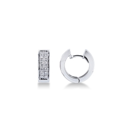 Créoles femme pavés de diamants en or blanc 18k 