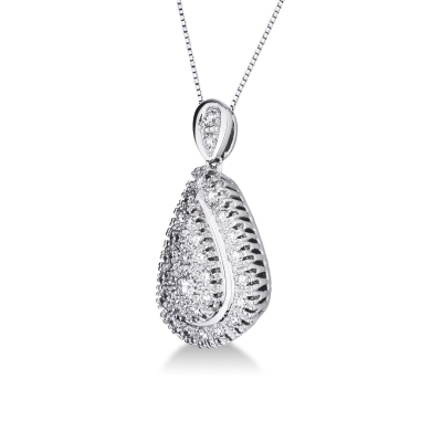 Collier en or blanc 18k serti de diamants ct. 1,28