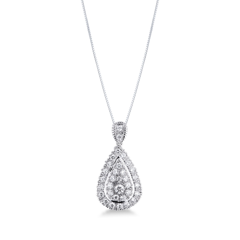 Collier en or blanc 18k serti de diamants ct. 1,28
