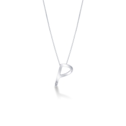 Collier personnalisé lettre P or blanc et diamants