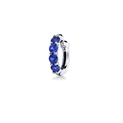 Earcuff  en or blanc 18 carats, incrusté de saphirs bleus