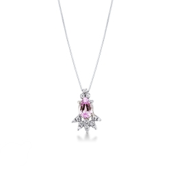 Collier saphir rose et diamants éclat raffiné