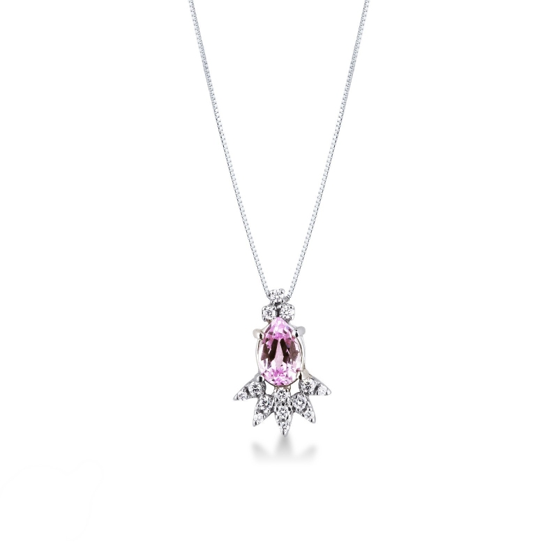 Collier saphir rose et diamants éclat raffiné