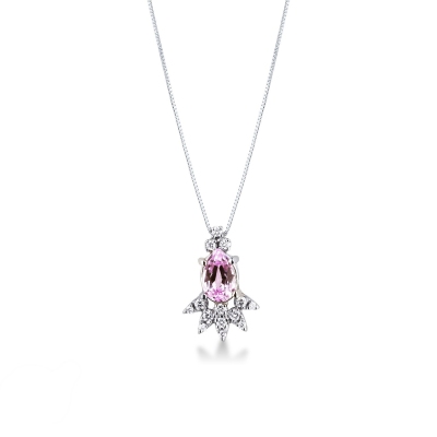 Collier saphir rose et diamants éclat raffiné