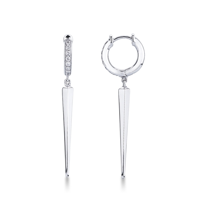 Boucles d'oreilles en or blanc 18k avec diamants ct. 0,14