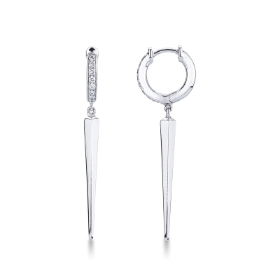 Boucles d'oreilles en or blanc 18k avec diamants ct. 0,14