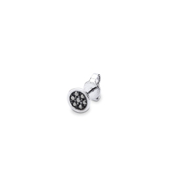 Mono boucle d'oreille en or blanc 18 carats en diamants noirs