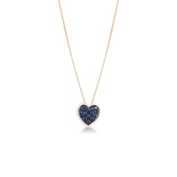 Collier en or rose 18k saphirs bleus